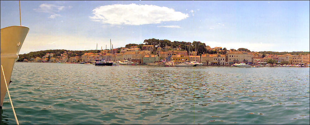 Panoramebilder von Mali Losinj - die Westseite des Hafens von Mali Losinj