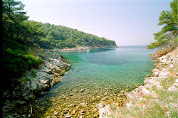 ... die Schwarze Bucht zwischen Veli Losinj und Mali Losinj