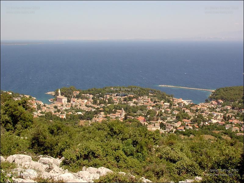 Blick vom Sveti Ivan auf Veli Losinj